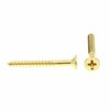 Prime-Line Wood Screws, Flat Head, Phillips Drive, #4 X 1 in., Solid Brass, 100PK 9034351